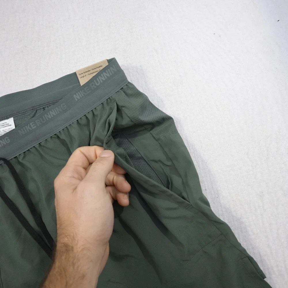Nike Running Stride Gym Shorts Green Lined Dri Fit Performance Mens 2XL x 5